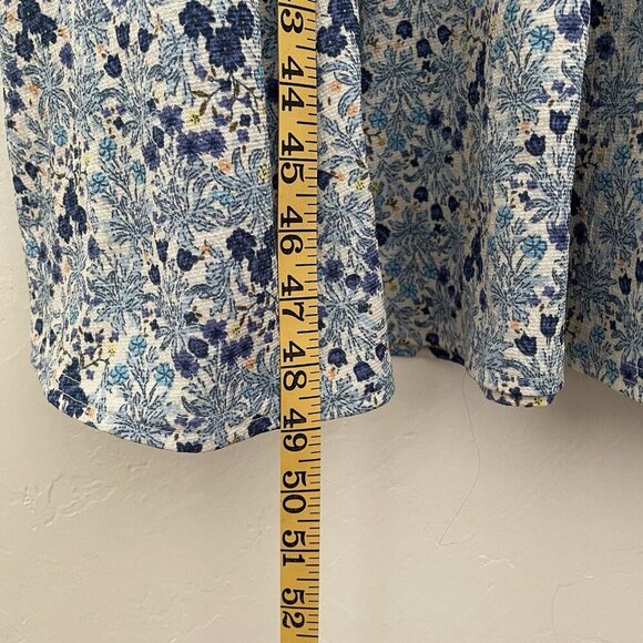 Code x Mode Ditzy Floral Smocked Midi Dress XS blue Cottage Prairie - Picture 6 of 14